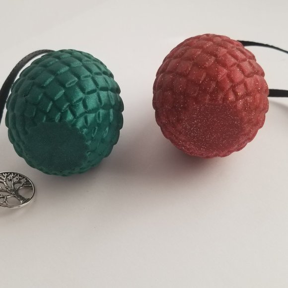 Dragon Egg Ornament Set Red and Green - Picture 7 of 10